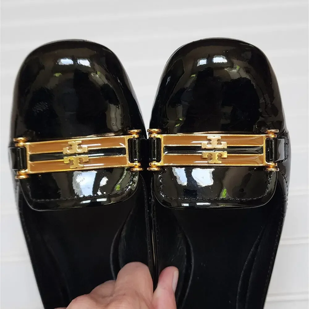 Tory Burch Women's Black Patent Leather Loafer Shoes Size 6.5